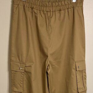 Pretty Little Things Stone wide  LEG HIGH WAISTED CARGO TROUSERS Size 8